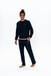 Us Polo Erkek 2 İplik Dokuma Ev Giyim Pijama Takım, Uzunkol, Bisiklet Yaka, Cepli - 7