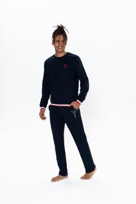 Us Polo Erkek 2 İplik Dokuma Ev Giyim Pijama Takım, Uzunkol, Bisiklet Yaka, Cepli - 7
