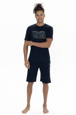 U.S. Polo Erkek 3'lü Pijama Takım, T-shirt Pijama ve Şort Takım, %100 Pamuk - 11