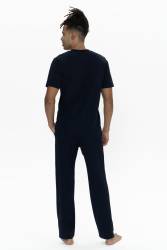Us Polo Erkek Büyük Beden Pijama Takım, Bisiklet Yaka Düğmeli, Cep Detaylı - Thumbnail