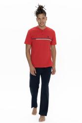 Us Polo Erkek Büyük Beden Pijama Takım, Bisiklet Yaka Düğmeli, Cep Detaylı - 4