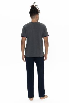 U.S. Polo Assn. - Us Polo Erkek Büyük Beden Pijama Takım, V Yaka Düğmeli, Cep Detaylı (1)