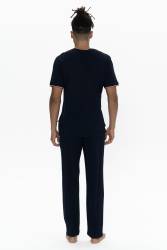 Us Polo Erkek Büyük Beden Pijama Takım, V Yaka Düğmeli, Cep Detaylı - Thumbnail