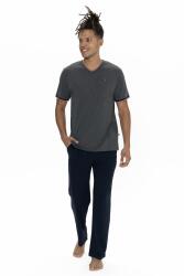 Us Polo Erkek Büyük Beden Pijama Takım, V Yaka Düğmeli, Cep Detaylı