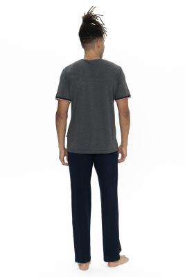 Us Polo Erkek Büyük Beden Pijama Takım, V Yaka Düğmeli, Cep Detaylı - 2