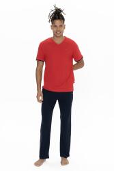 Us Polo Erkek Büyük Beden Pijama Takım, V Yaka Düğmeli, Cep Detaylı - 6