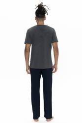 U.S. Polo Erkek Düz Paça Cepli Pijama Takım, Bisiklet Yaka, Kısakollu Pijama Takım - Thumbnail