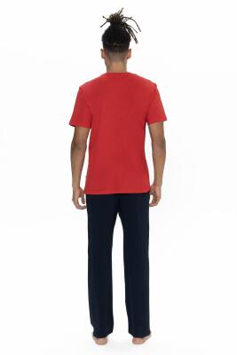 U.S. Polo Erkek Düz Paça Cepli Pijama Takım, Bisiklet Yaka, Kısakollu Pijama Takım - 4