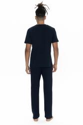 U.S. Polo Erkek Düz Paça Cepli Pijama Takım, Bisiklet Yaka, Kısakollu Pijama Takım - 6