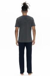U.S. Polo Erkek Düz Paça Cepli Pijama Takım, Bisiklet Yaka, Kısakollu Pijama Takım - 2