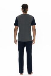 U.S. Polo Erkek Renk Bloklu Yazlık Pijama Takım, Kısakol Bisiklet Yakalı ve Cepli - 3