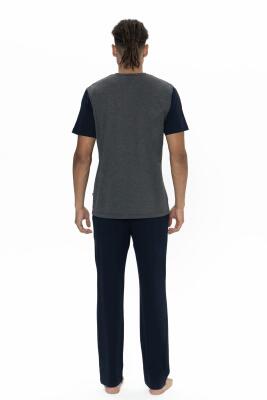 U.S. Polo Erkek Renk Bloklu Yazlık Pijama Takım, Kısakol Bisiklet Yakalı ve Cepli - 3