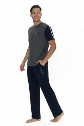 U.S. Polo Erkek Renk Bloklu Yazlık Pijama Takım, Kısakol Bisiklet Yakalı ve Cepli - 1