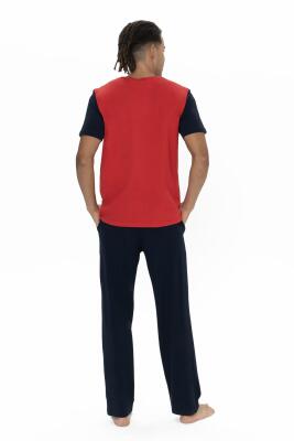 U.S. Polo Erkek Renk Bloklu Yazlık Pijama Takım, Kısakol Bisiklet Yakalı ve Cepli - 5