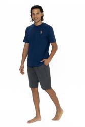 U.S. Polo Erkek Şortlu Takım, Bisiklet Yaka, Kısakol, T-shirt ve Cepli Şort Takım - Thumbnail