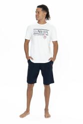 U.S. Polo  Erkek Yazılı T-shirt Şort Takım, Bisiklet Yaka, Kısakol, Cepli Şort - 3