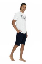 U.S. Polo  Erkek Yazılı T-shirt Şort Takım, Bisiklet Yaka, Kısakol, Cepli Şort - 7