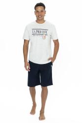 U.S. Polo  Erkek Yazılı T-shirt Şort Takım, Bisiklet Yaka, Kısakol, Cepli Şort - 8