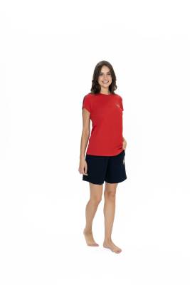 Us Polo Kadın Bisiklet Yaka, Kısakol, T-shirt ve Cepli Şort Takım - 8