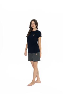 Us Polo Kadın Bisiklet Yaka, Kısakol, T-shirt ve Cepli Şort Takım - 1