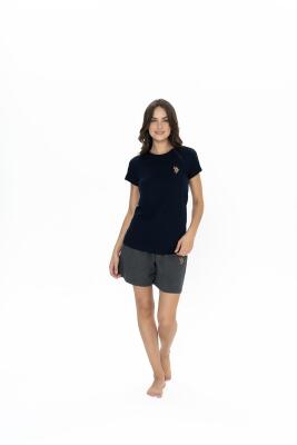 Us Polo Kadın Bisiklet Yaka, Kısakol, T-shirt ve Cepli Şort Takım - 2
