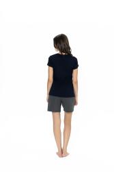 Us Polo Kadın Bisiklet Yaka, Kısakol, T-shirt ve Cepli Şort Takım - 4