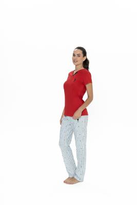 U.S. Polo Assn. - Us Polo Kadın Büyük Beden Pijama Takım, %100 Pamuk (1)