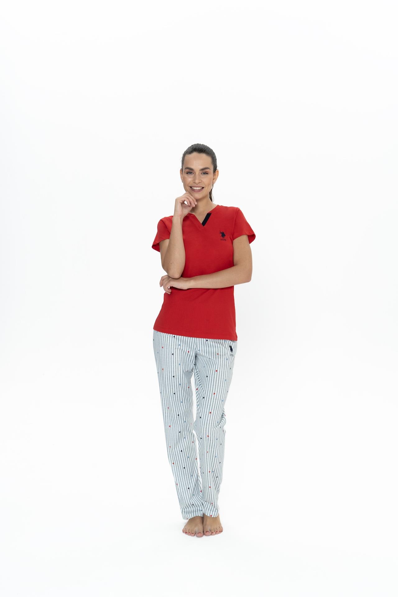 Us Polo Kadın Büyük Beden Pijama Takım, %100 Pamuk