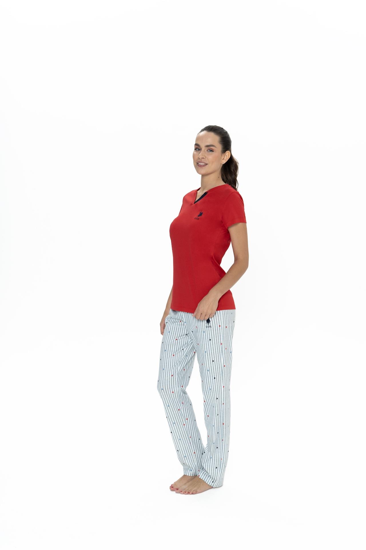 Us Polo Kadın Büyük Beden Pijama Takım, %100 Pamuk