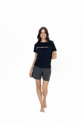 Us Polo Kadın Cepli Şort T-shirt Takım, Bisiklet Yaka, Kısakol - 1