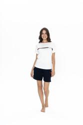 Us Polo Kadın Cepli Şort T-shirt Takım, Bisiklet Yaka, Kısakol Ekru