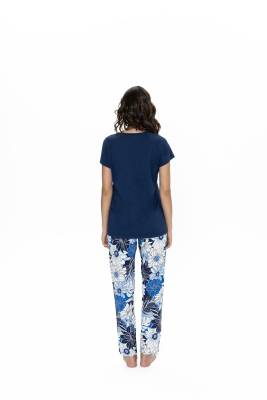 U.S. Polo Assn. - Us Polo Kadın Çiçek Baskılı Pijama Takım, Üst %50 Modal %50 Pamuk, Alt %100 Viskon (1)