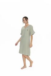 Us Polo Kadın Kısakol, V Yaka Ev Giyim Gecelik, %100 Pamuk, Müslin Kumaş - 4