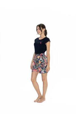 Us Polo Kadın Modal T-shirt Şot Takım, Üst Modal Pamuk, Alt Viskon Kumaş - 3