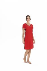 Us Polo Kadın, V Yaka, Kısa Kol, Midi Gecelik - Thumbnail