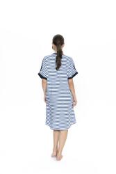 Us Polo Lacivert Beyaz Çizgili Kadın Gecelik, %100 Viskon Kumaş - 4
