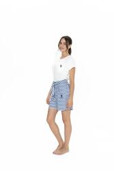 Us Polo Penye T-shirt ve Viskon Şort Takım, Çizgili ve Cep Detaylı - 4