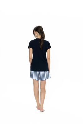 Us Polo Penye T-shirt ve Viskon Şort Takım, Çizgili ve Cep Detaylı - 6