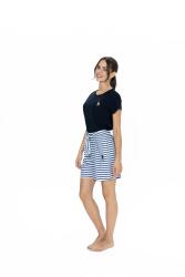 Us Polo Penye T-shirt ve Viskon Şort Takım, Çizgili ve Cep Detaylı - 7