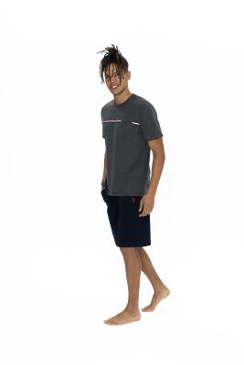 U.S. Polo T-shirt Şort Takım, Yazı Baskılı T-shirt ve Cepli Şort Takım - 1
