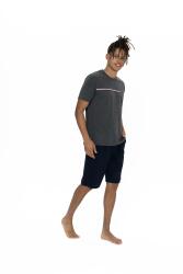 U.S. Polo T-shirt Şort Takım, Yazı Baskılı T-shirt ve Cepli Şort Takım - 2