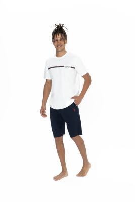 U.S. Polo T-shirt Şort Takım, Yazı Baskılı T-shirt ve Cepli Şort Takım - 5