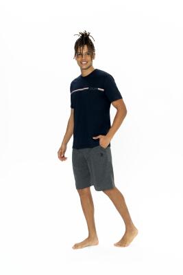 U.S. Polo T-shirt Şort Takım, Yazı Baskılı T-shirt ve Cepli Şort Takım - 8