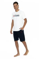 U.S. Polo Yazı Baskılı T-shirt Şort Takım, Bisiklet Yaka, Kısakol, Cep Detaylı - 1