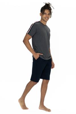 U.S. Polo Assn. - U.S. Polo Yuvarlak Yaka Kısakol T-shirt, Cepli ve Düz Renk Şort Takım (1)