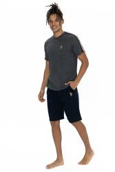 U.S. Polo Yuvarlak Yaka Kısakol T-shirt, Cepli ve Düz Renk Şort Takım - Thumbnail