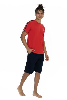 U.S. Polo Yuvarlak Yaka Kısakol T-shirt, Cepli ve Düz Renk Şort Takım - 6