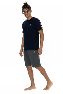 U.S. Polo Yuvarlak Yaka Kısakol T-shirt, Cepli ve Düz Renk Şort Takım - 9