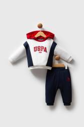 USPA Kapşonlu Erkek Bebek 3 İplik Kışlık Alt Üst Takım - Thumbnail