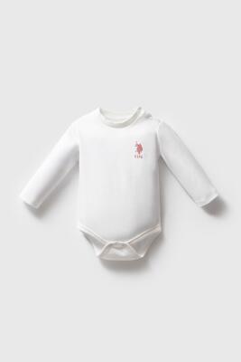 U.S.POLO ASSN 3LÜ KIZ BEBEK BODY SET, %100 PAMUK - 3